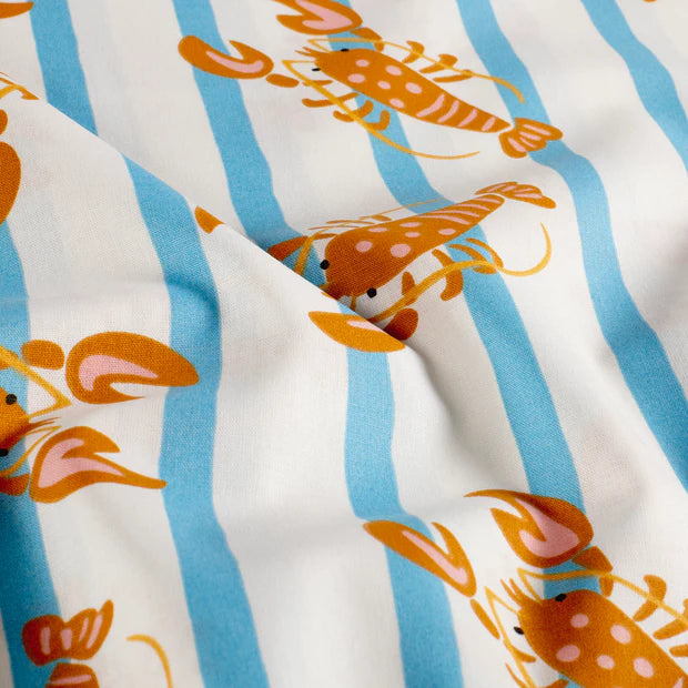 Katoenen Jurk Meisjes | Kreeft & Strepen Print | Lange Mouwen