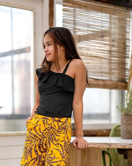 Mädchen-One-Shoulder-Top mit Rüschen