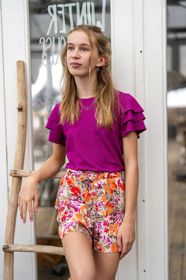 Girls layered sleeve top