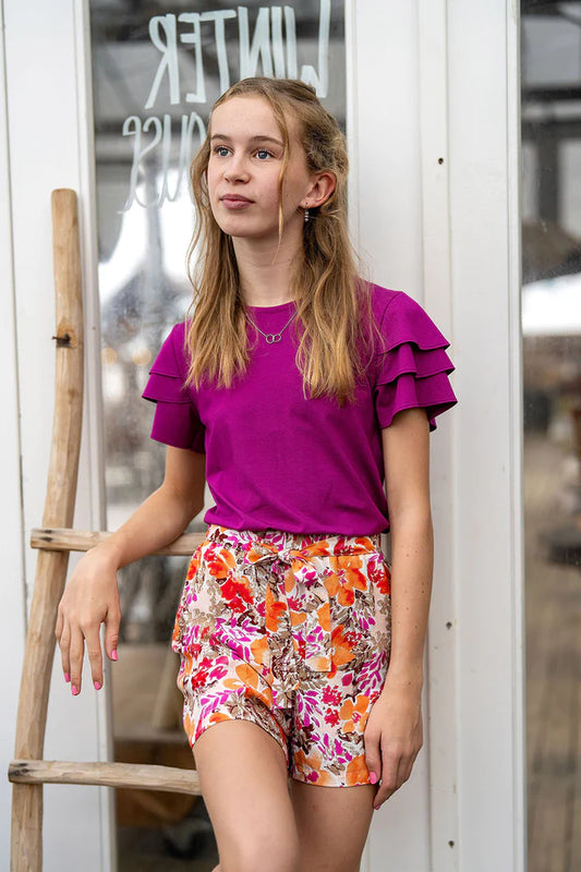 Girls layered sleeve top