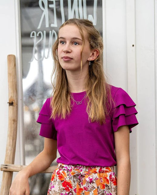 Girls layered sleeve top