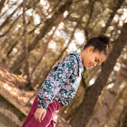 Bloemen sweater met kraag