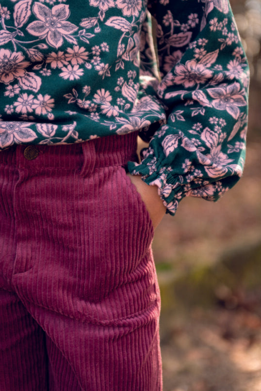 Bloemen sweater met kraag