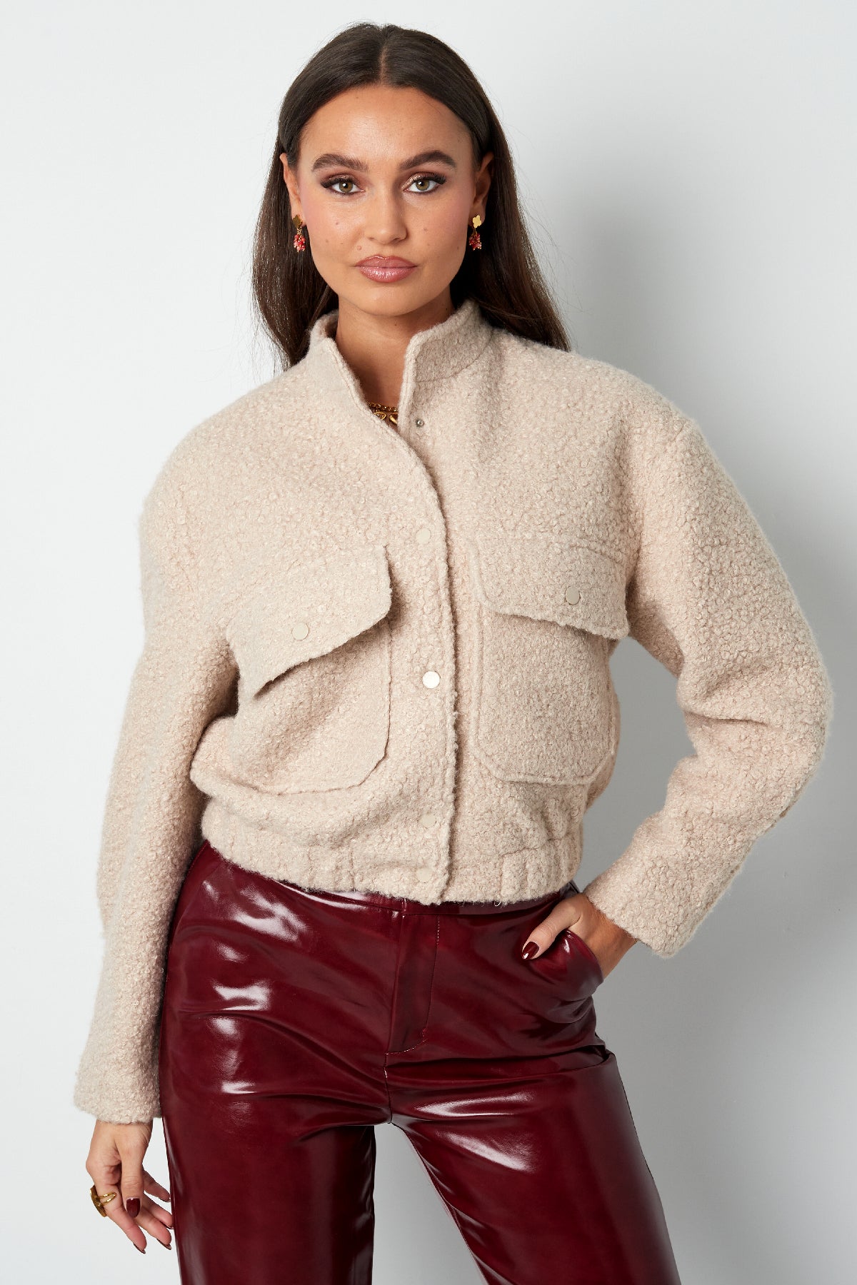 Boucle bomber jas