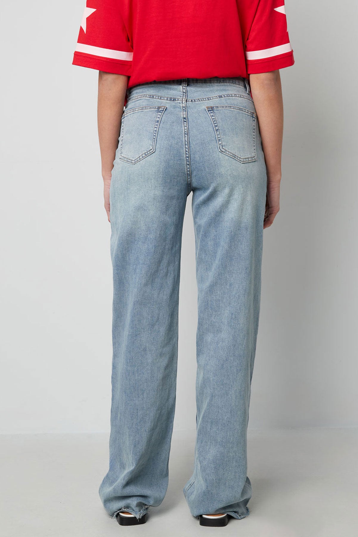 Cotton Woven Vrouwen Rechte Broek Casual Solid Color