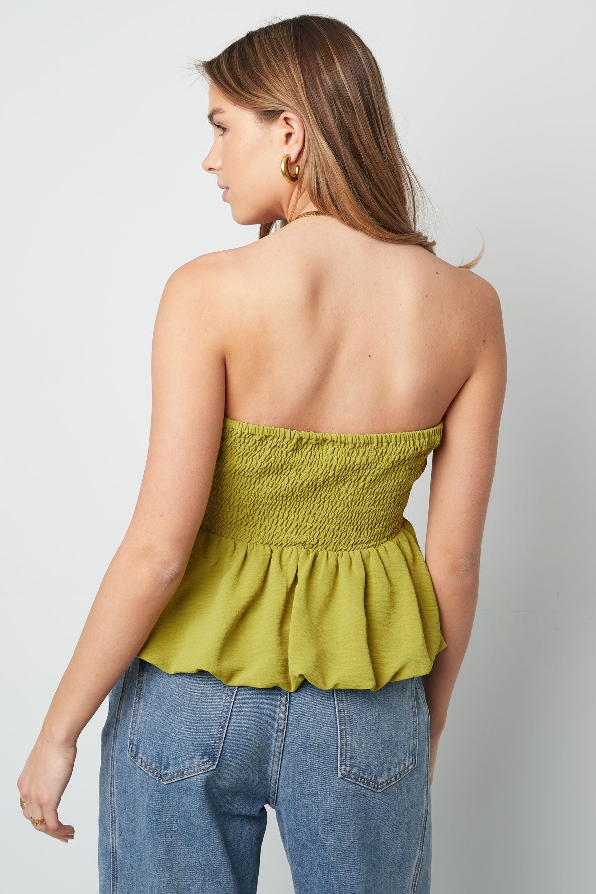 Polyester Vrouwen Mouwloze Top Ruches Onderkant