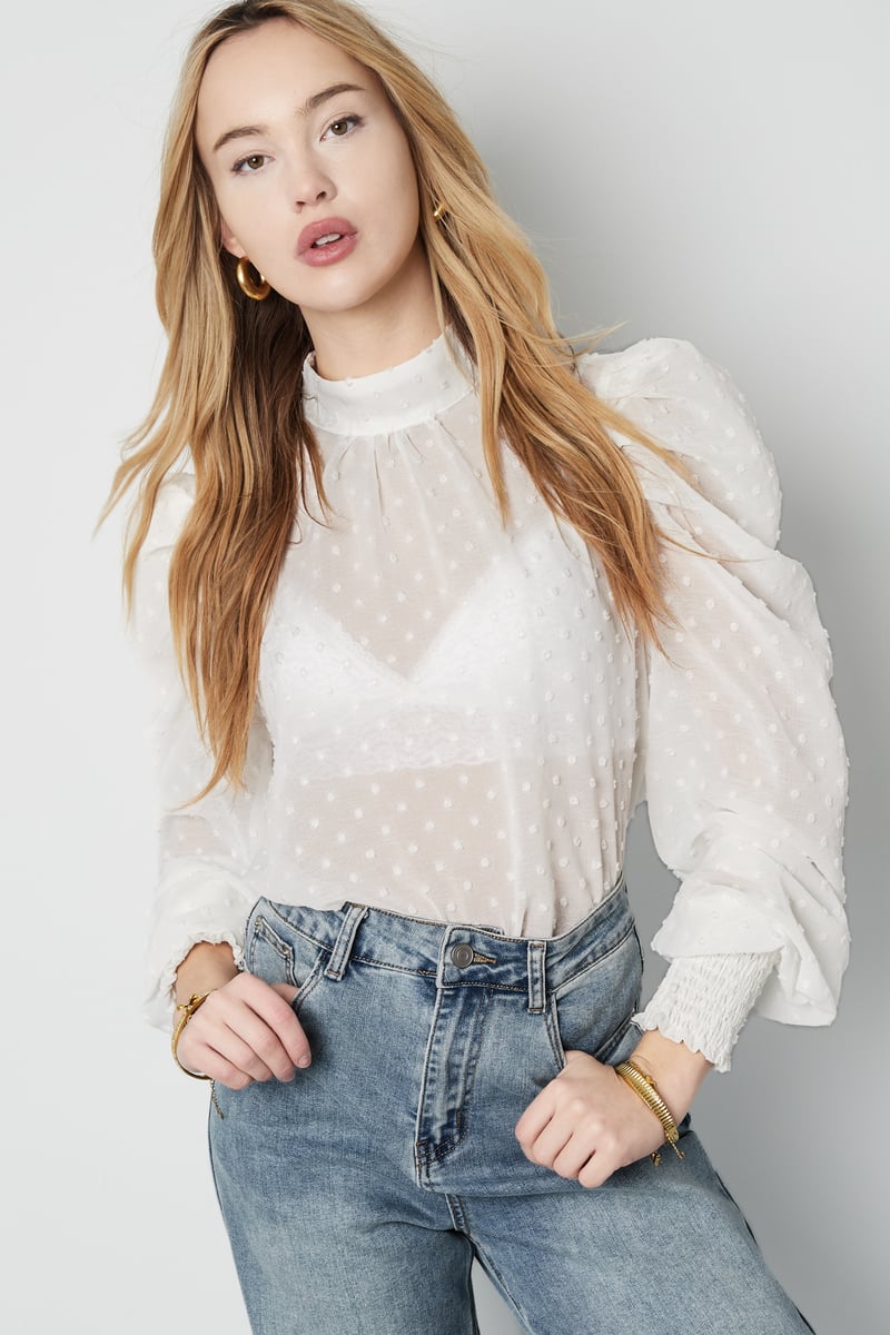 Blouse met bolletjes