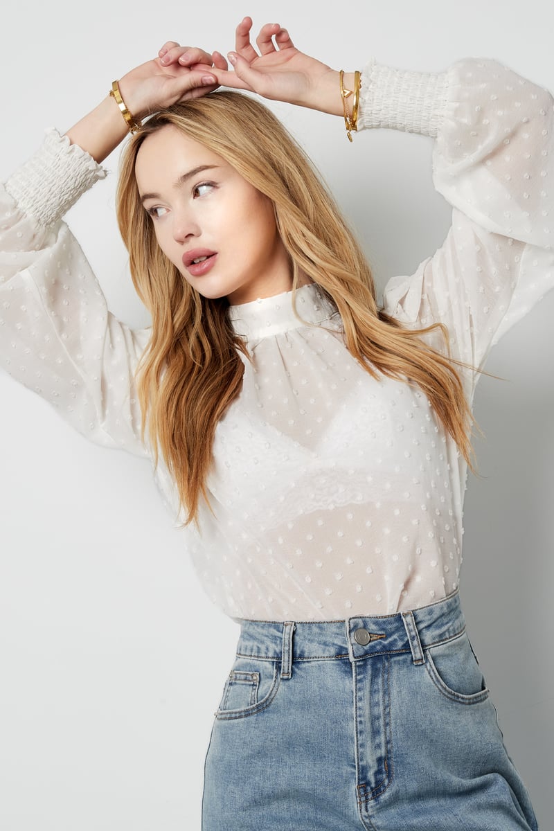 Blouse met bolletjes
