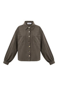 Geweven Katoen Vrouwen Jeansjack Casual Kleurcontrast