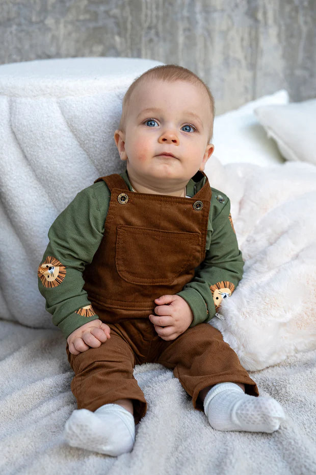 Corduroy baby overalls for boys – Camel