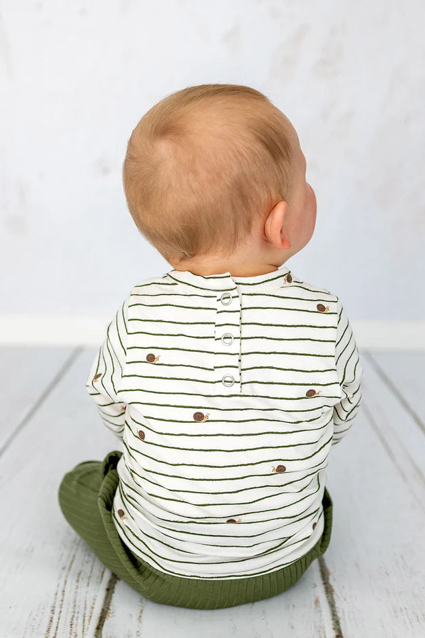 Striped Jersey Shirt with Snail Print | Baby Boys
