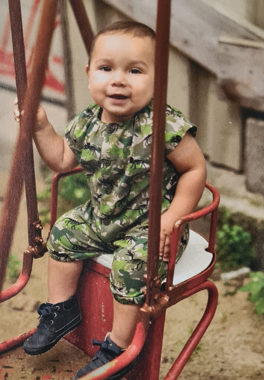 Onesie Army Dino Print | Baby Jungen | Größen 56–86
