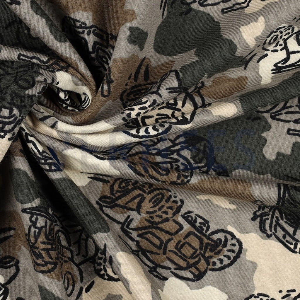 Jungspullover mit Camouflage-Truck-Print und Reißverschluss