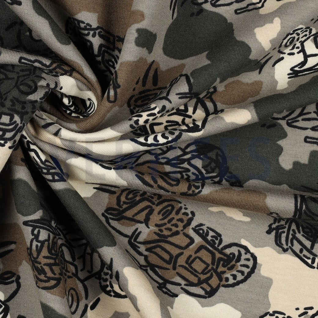 Jungspullover mit Camouflage-Truck-Print und Reißverschluss