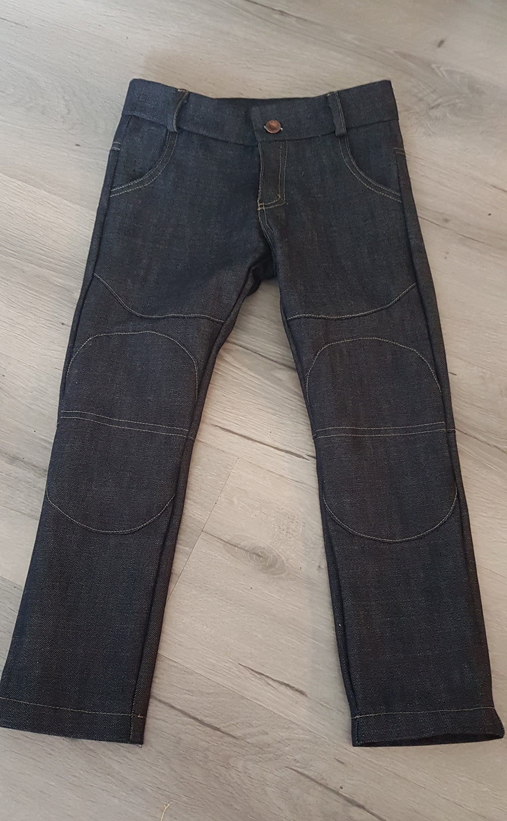 Boys' Jeans with Decorative Stitching | Adjustable Waistband | Navy Blue