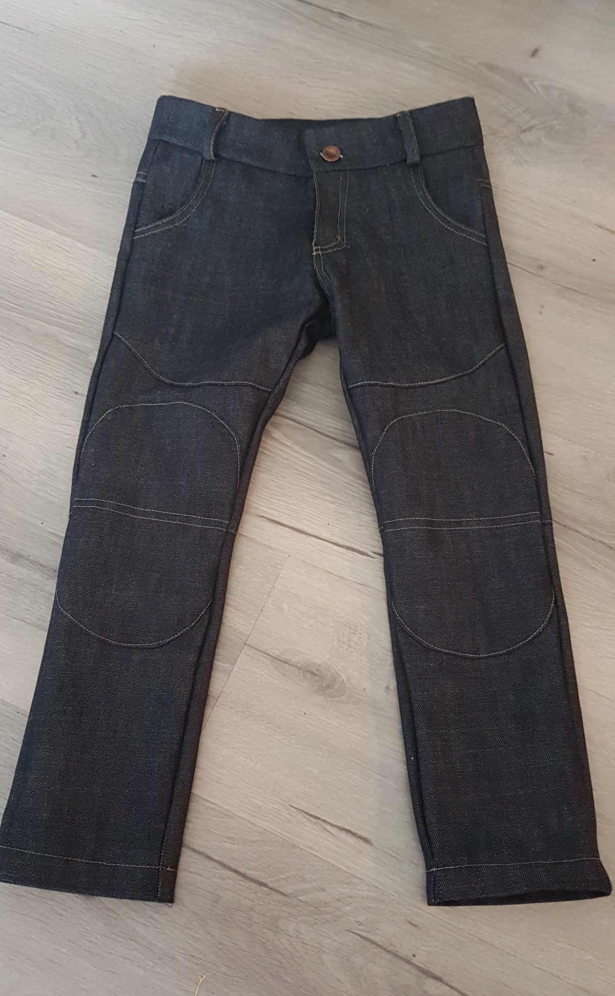 Boys' Jeans with Decorative Stitching | Adjustable Waistband | Navy Blue