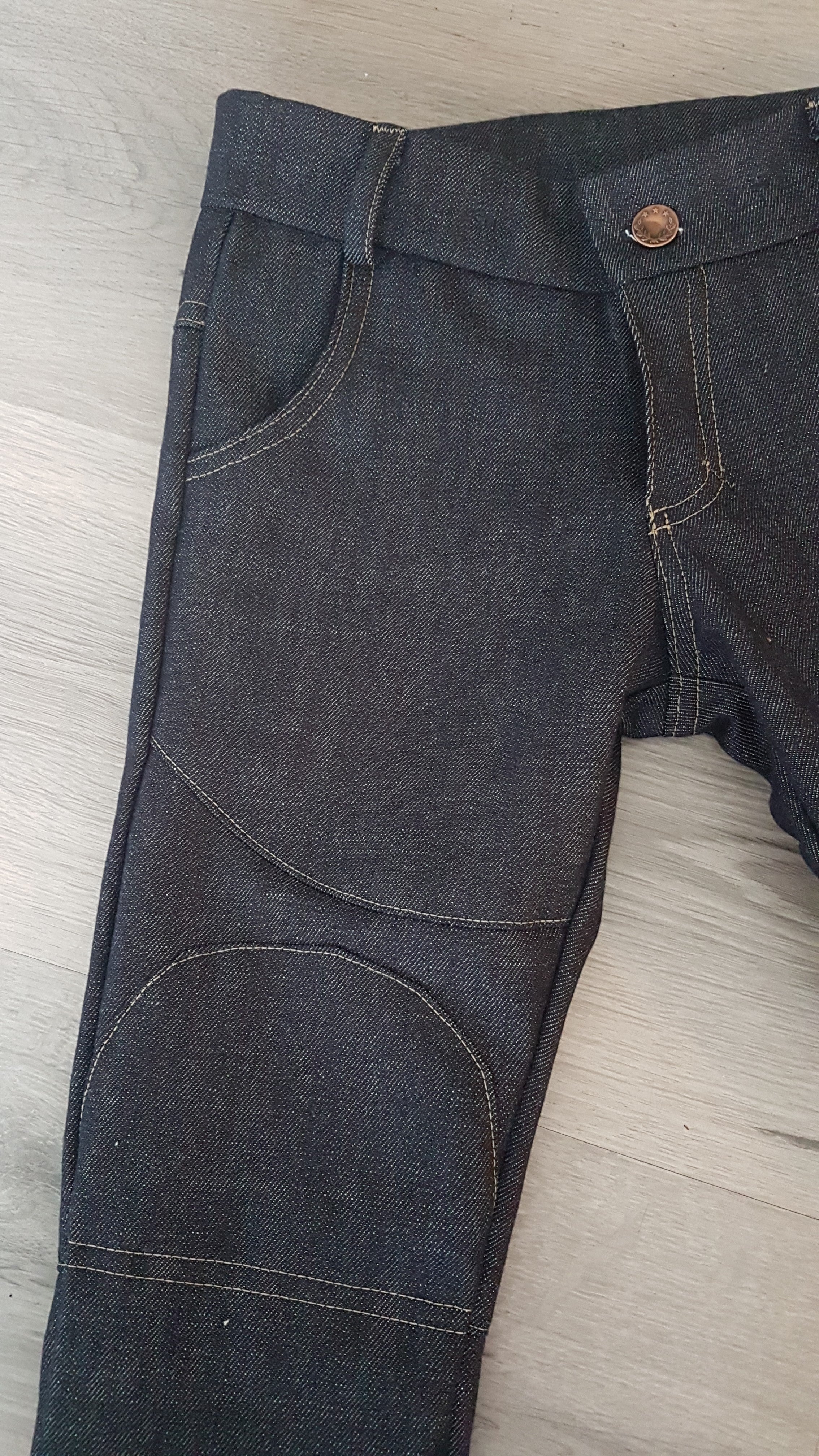 Boys' Jeans with Decorative Stitching | Adjustable Waistband | Navy Blue