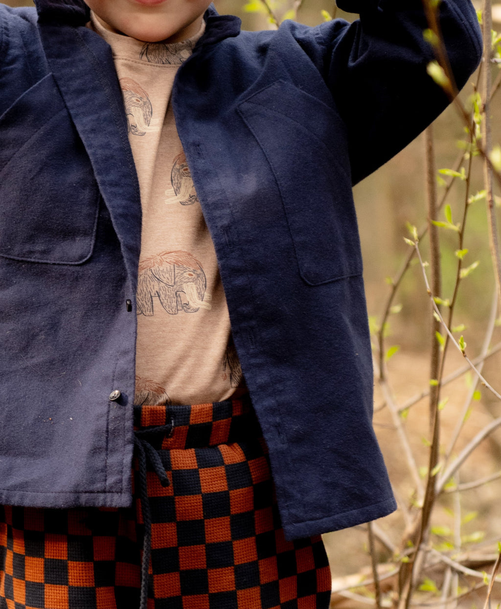 Long-sleeved shirt with mammoth print