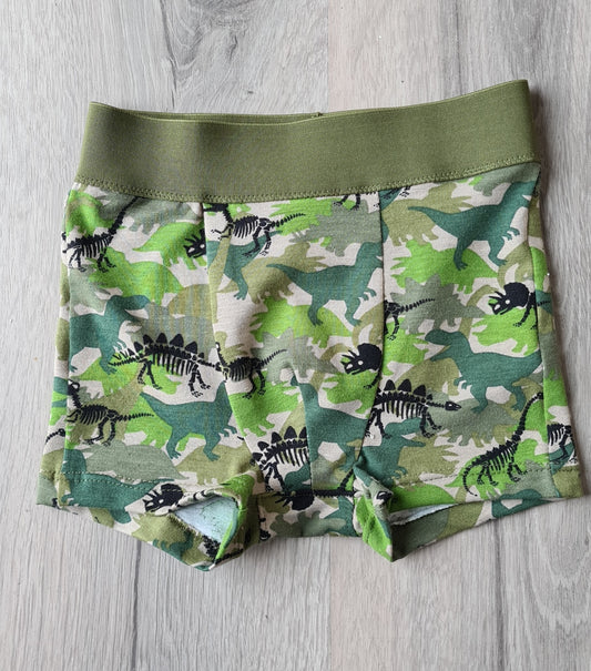 Boys Boxer Shorts Army Dino Print | Green | Sizes 92–176