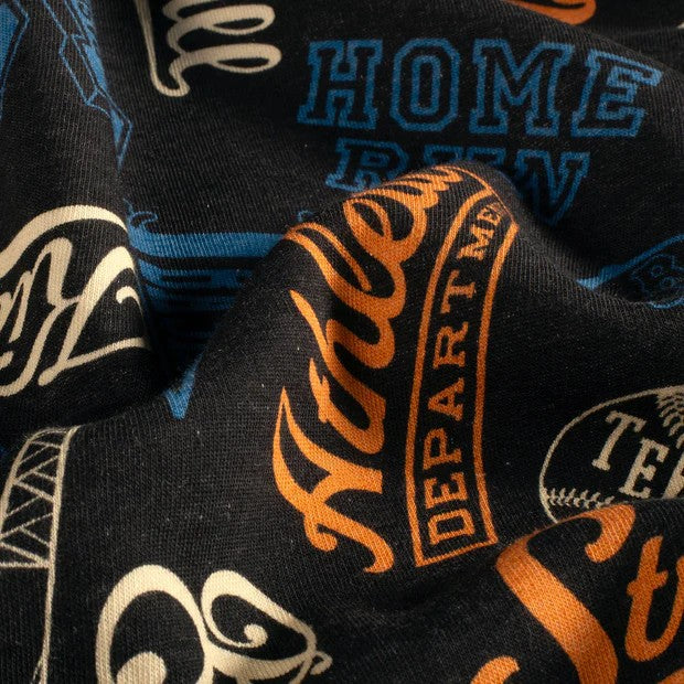 Boys' Sweater Baseball Print - Sweatshirt Fabric | Navy Blue | Size 80-176