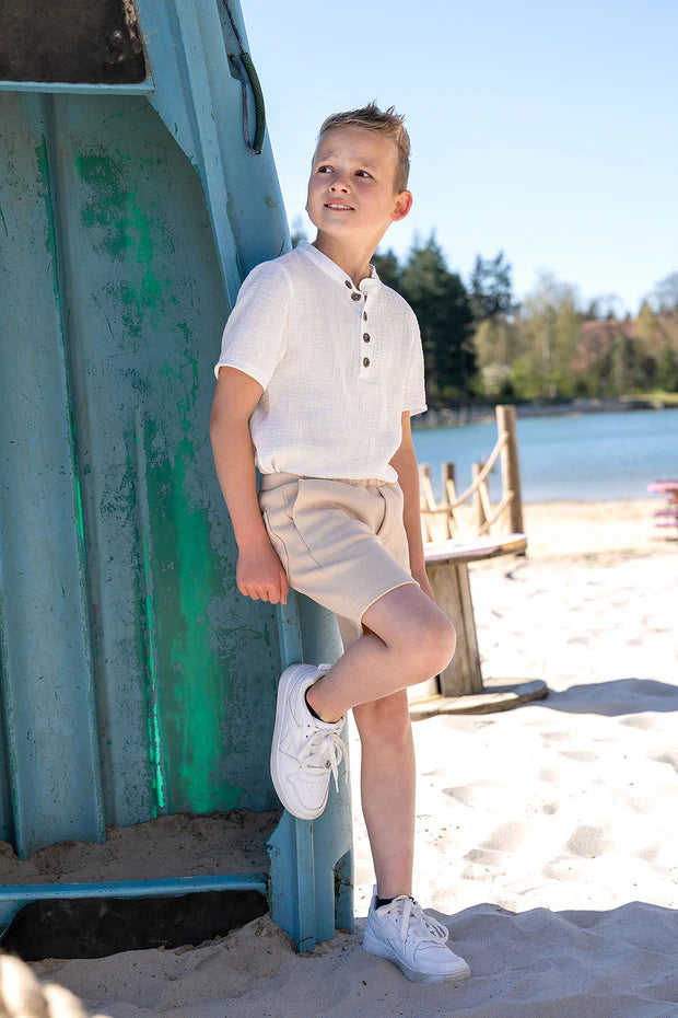 Jungen-Shorts Waffel-Jersey