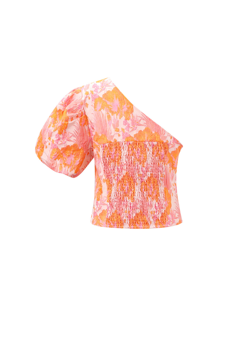 Geweven Polyestervezel Vrouwen Eén-Schouder Top Elegant Bloemenprint