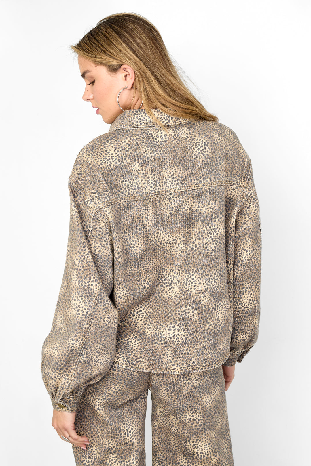 Geweven Katoen Vrouwen Jeansjack Casual Kleurcontrast