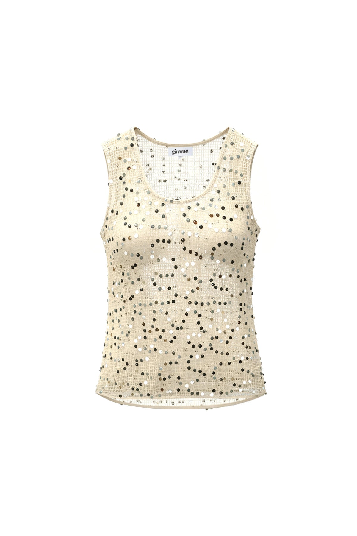 Gehaakte strand top met glittter detail