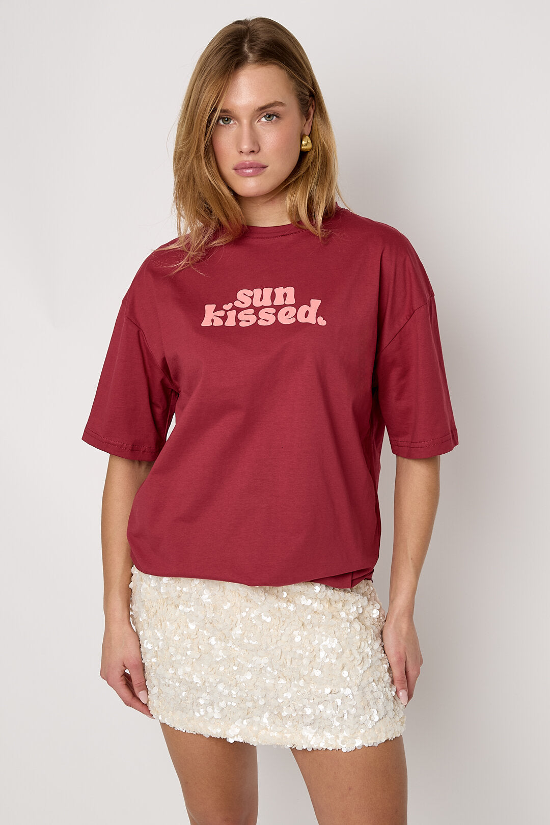 All Fit Knitted Cotton T-Shirts with Letters - Comfort & Style