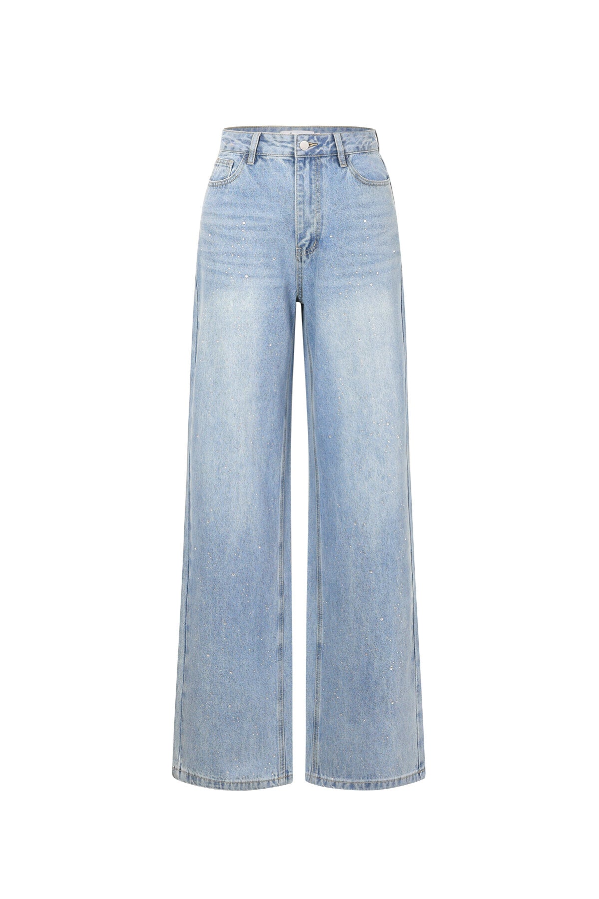 Gimme Off-White & Light Blue Straight Denim Pants