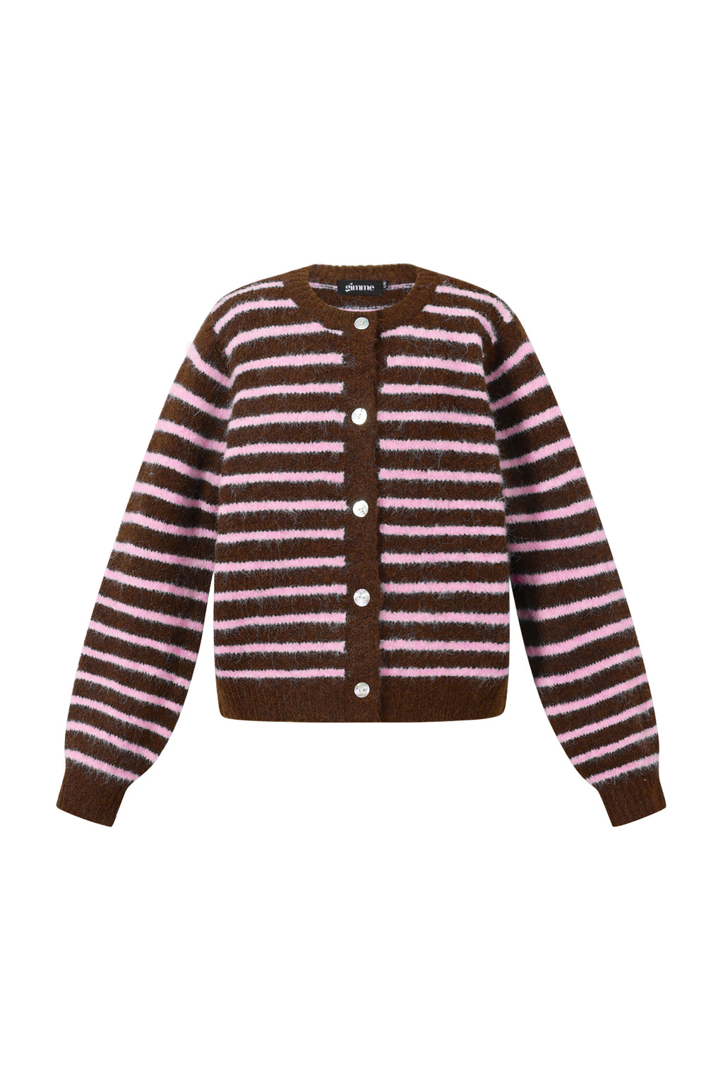 Striped Knitted Women's Cardigan with Wool | Loose Fit