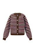 Striped Knitted Women's Cardigan with Wool | Loose Fit