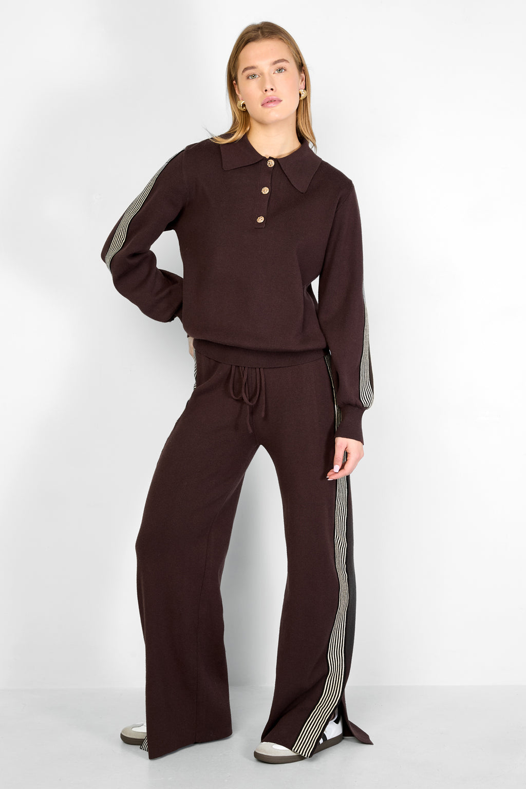 Gebreide trui Kleurenclash Sportieve herfst/winterkleding