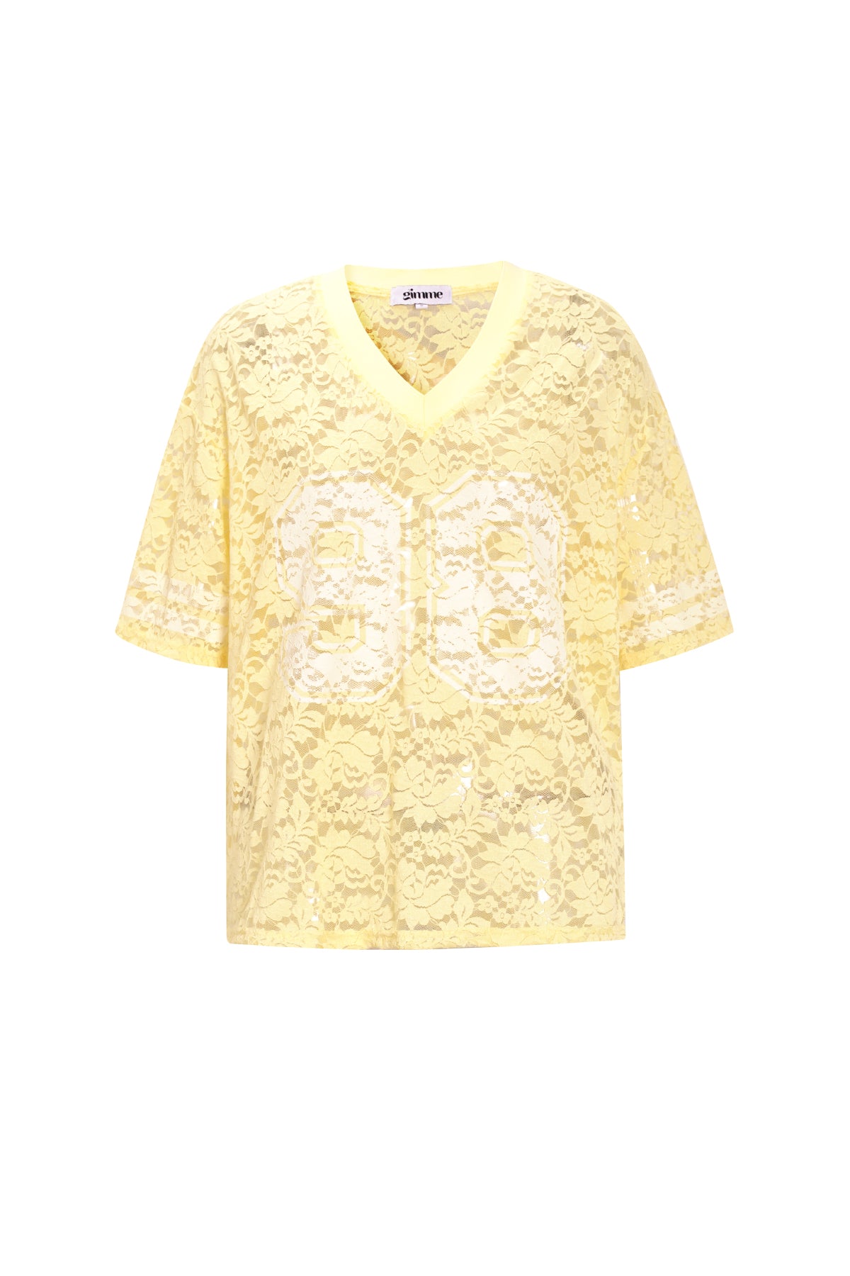 V-hals kant Amerikaans T-shirt