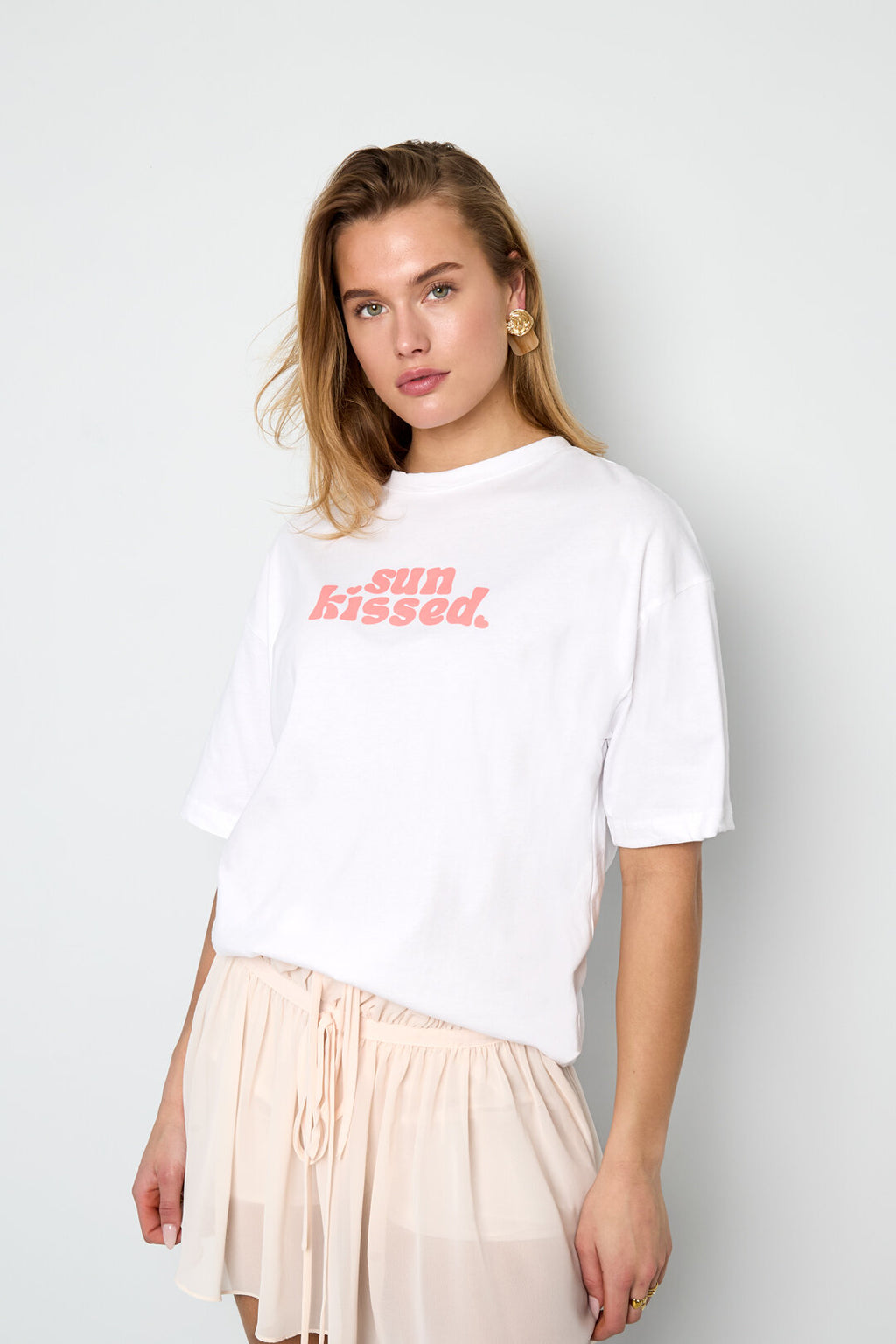 All Fit Knitted Cotton T-Shirts with Letters - Comfort & Style