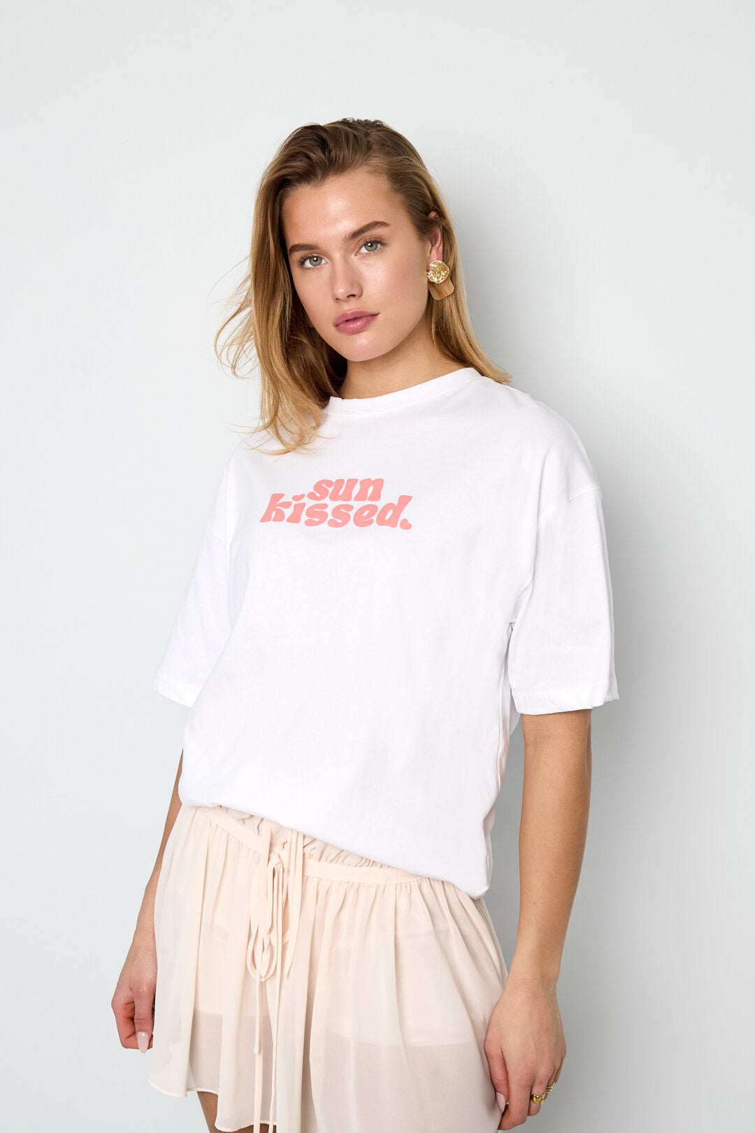 All Fit Knitted Cotton T-Shirts with Letters - Comfort & Style