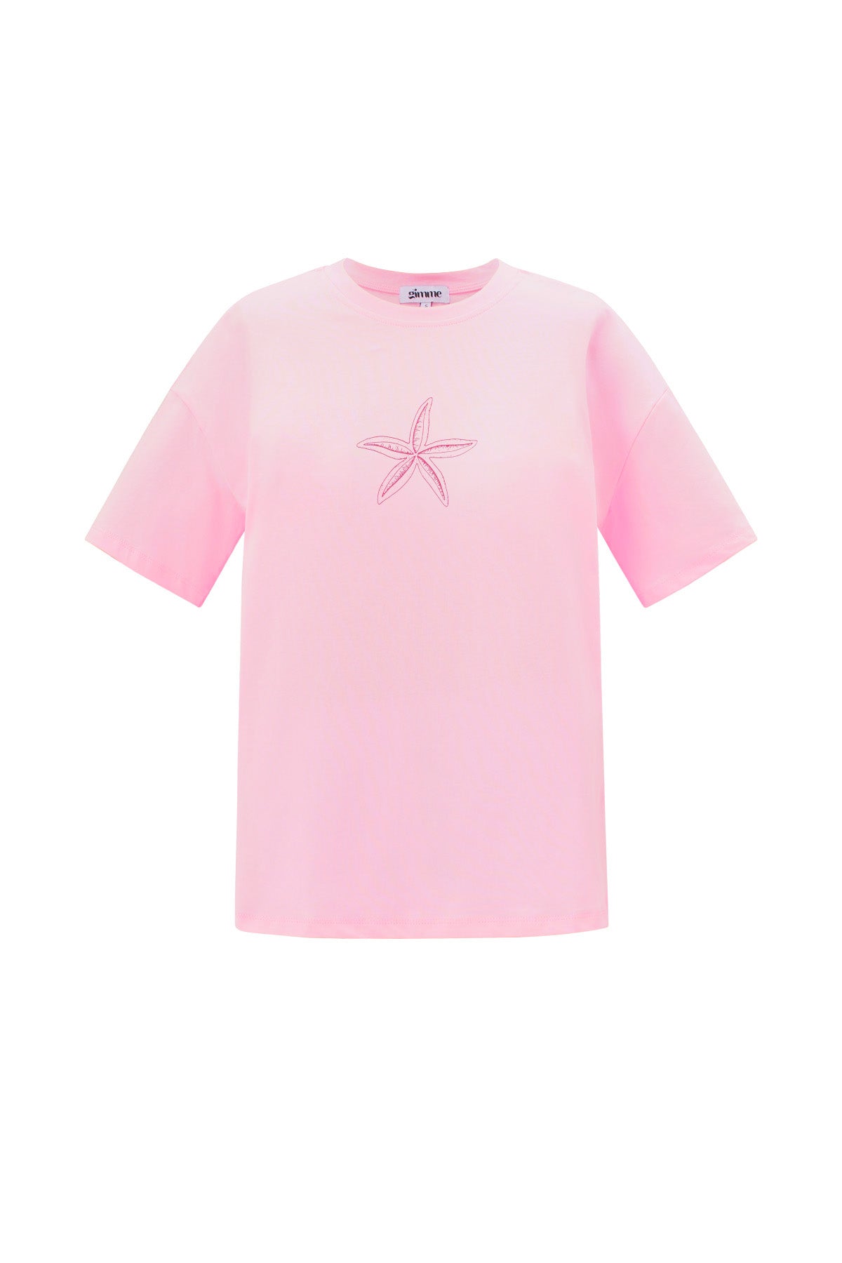 Cotton Vrouwen T-shirt Casual Geborduurde Sterrenvis