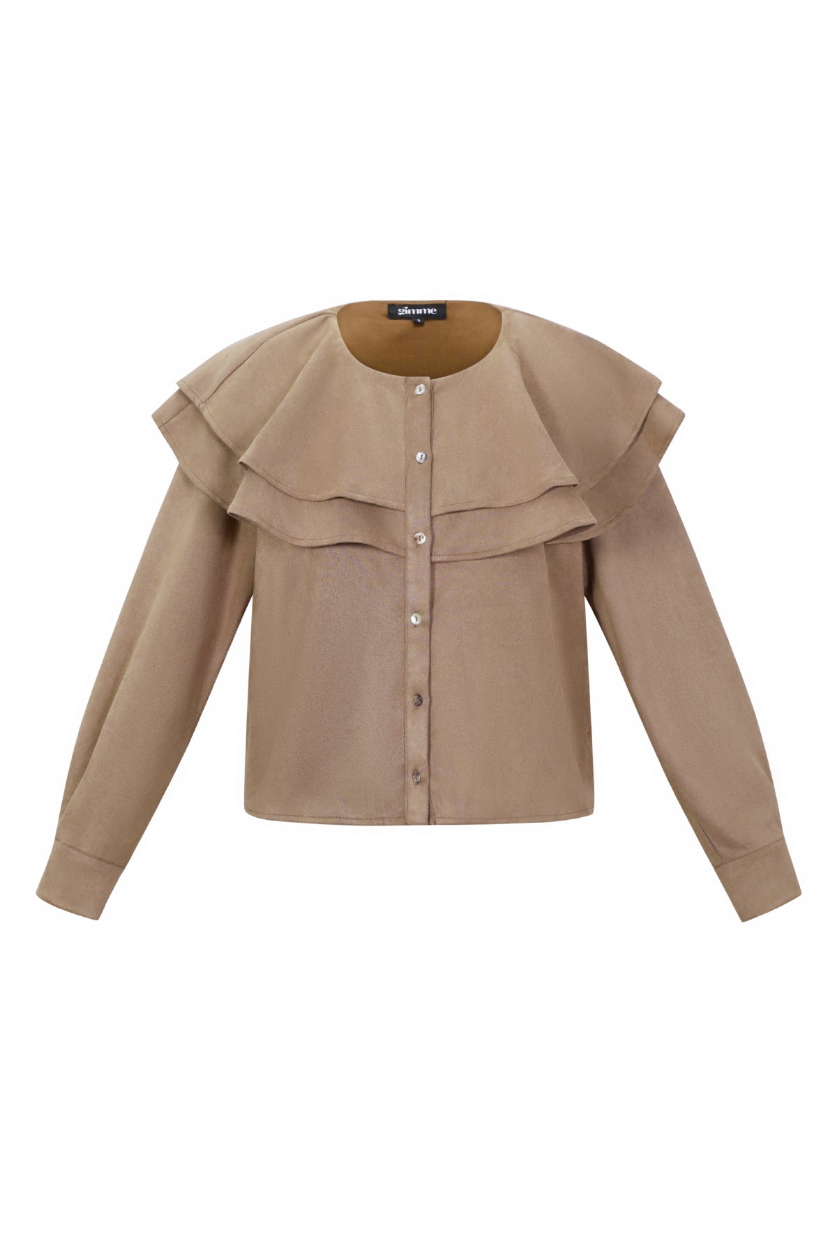 Gelaagde blouse van suède