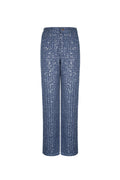 Geweven Denim Vrouwen Rechte Broek Casual Pailletten