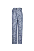 Cotton Woven Vrouwen Rechte Broek Casual Bloemenprint