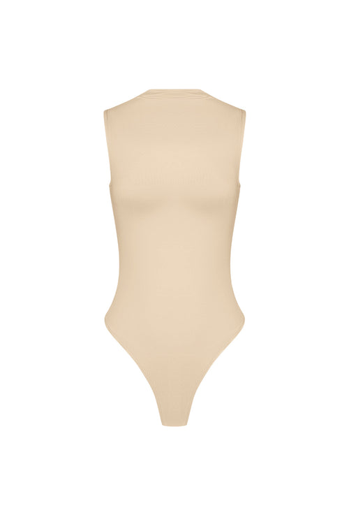 Elastische Tricot Vrouwen Body High Neck Minimalistisch Ontwerp