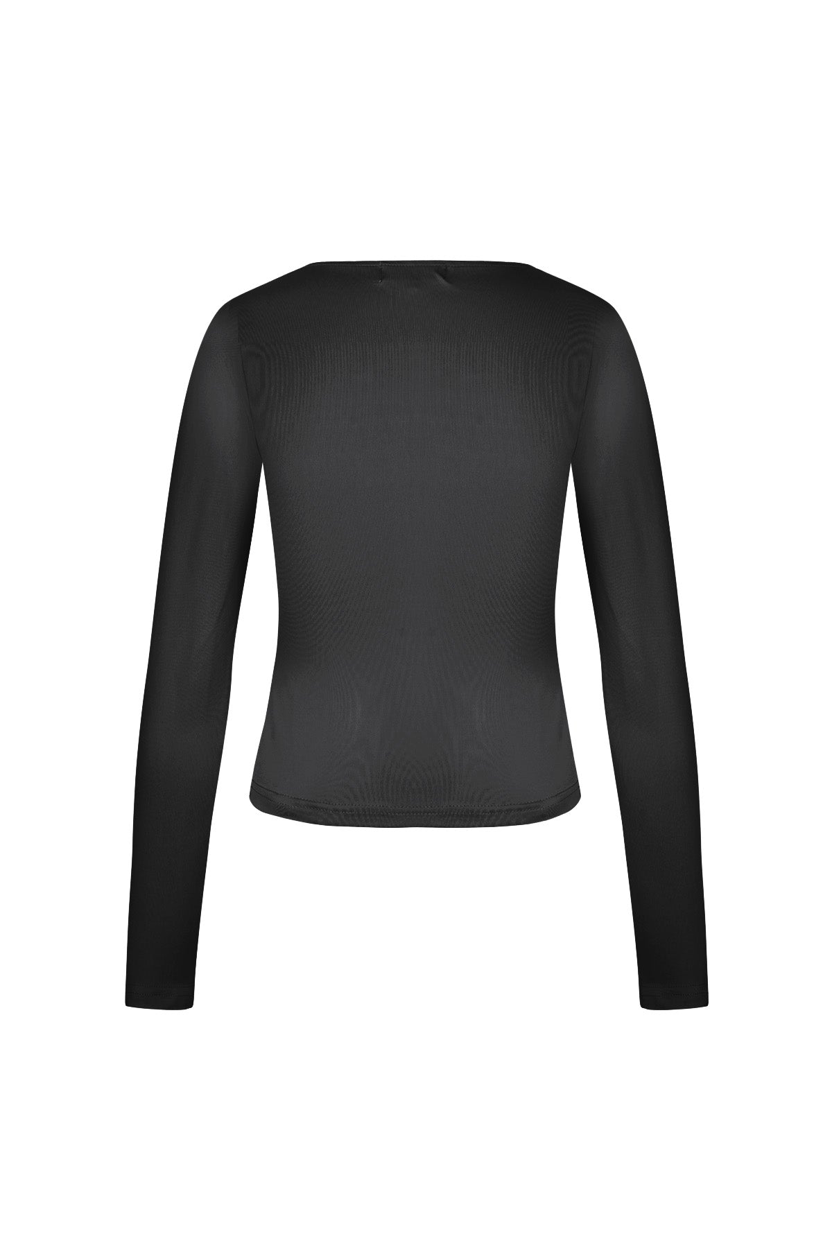 Polyester Vrouwen Lange Mouw Crop Top Vierkante Halslijn Bodycon Pasvorm