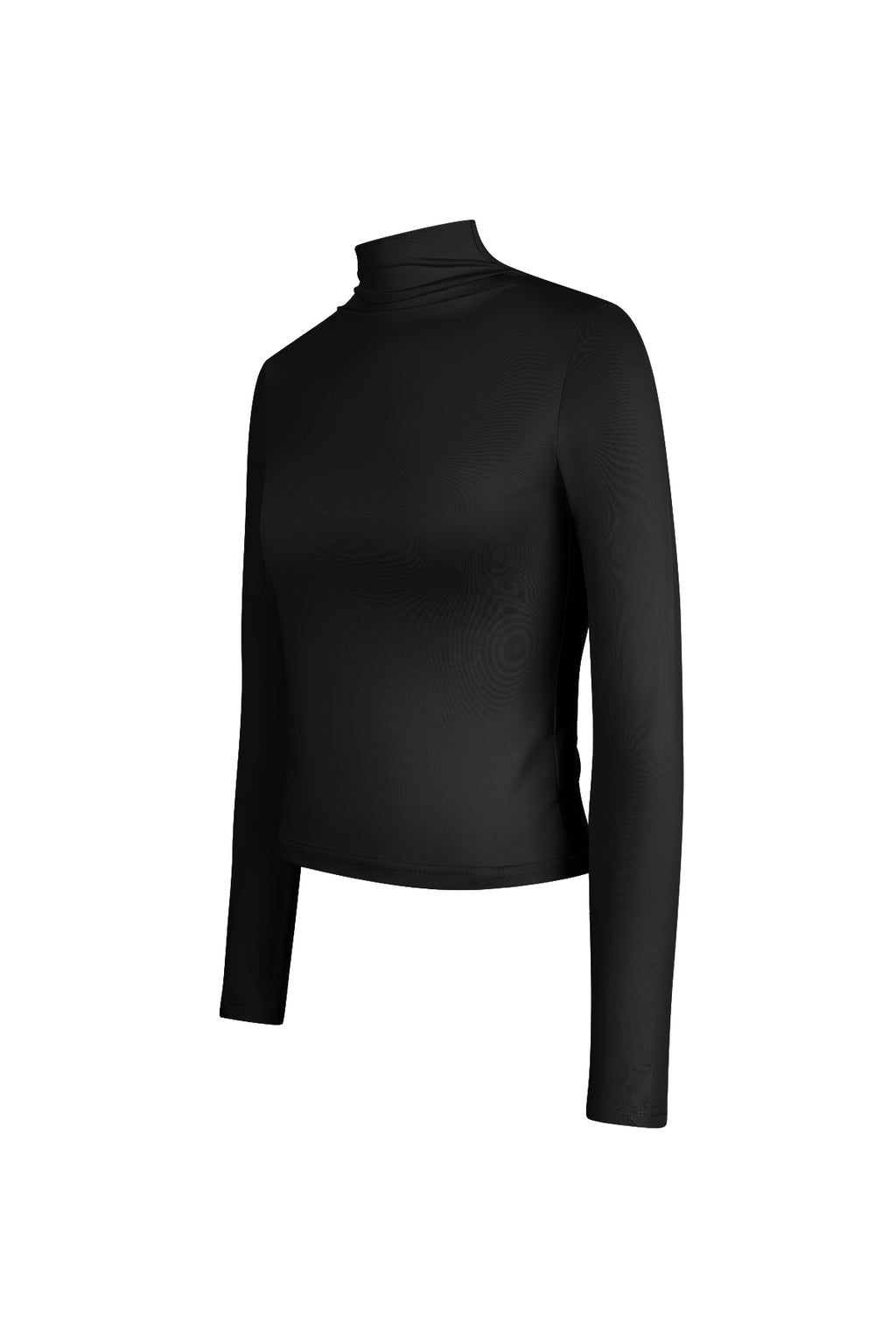 Polyester Vrouwen Lange Mouw Top Ribbel Hoge Kraag