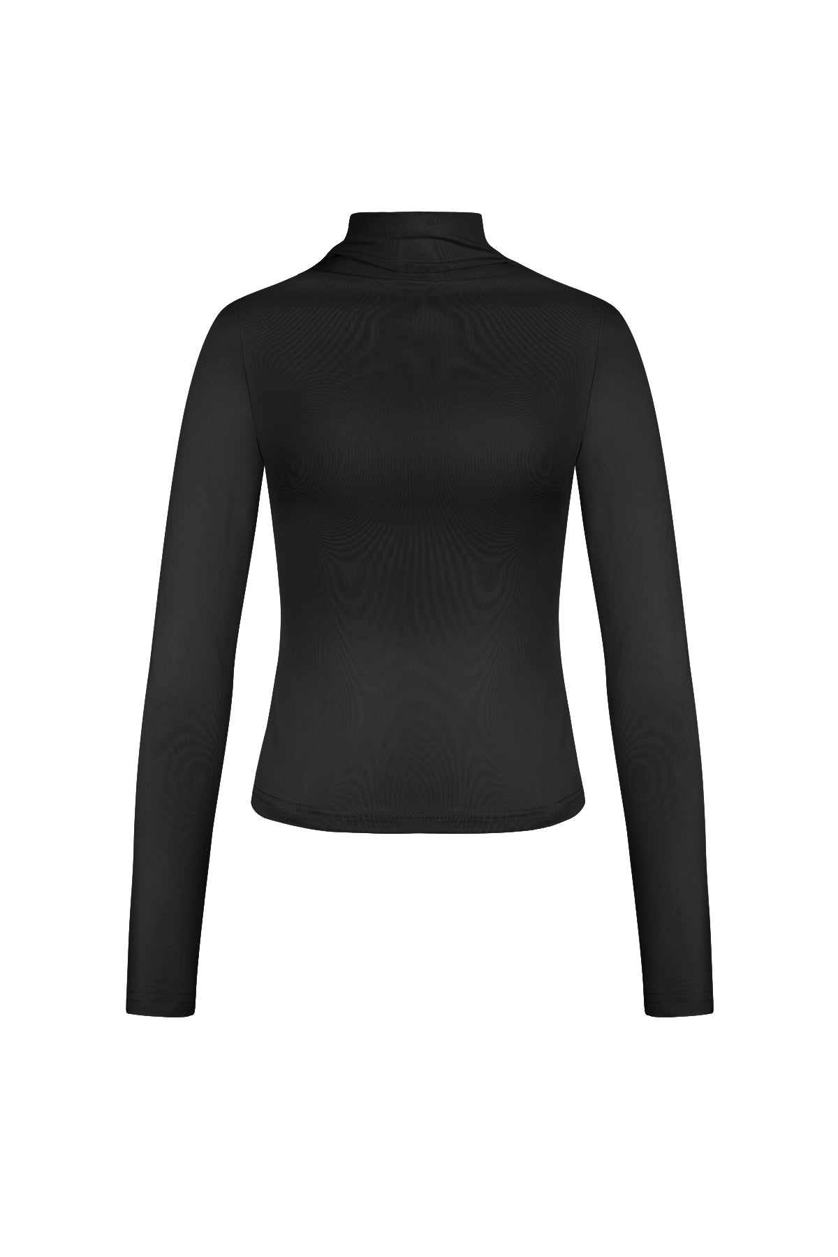 Polyester Vrouwen Lange Mouw Top Ribbel Hoge Kraag