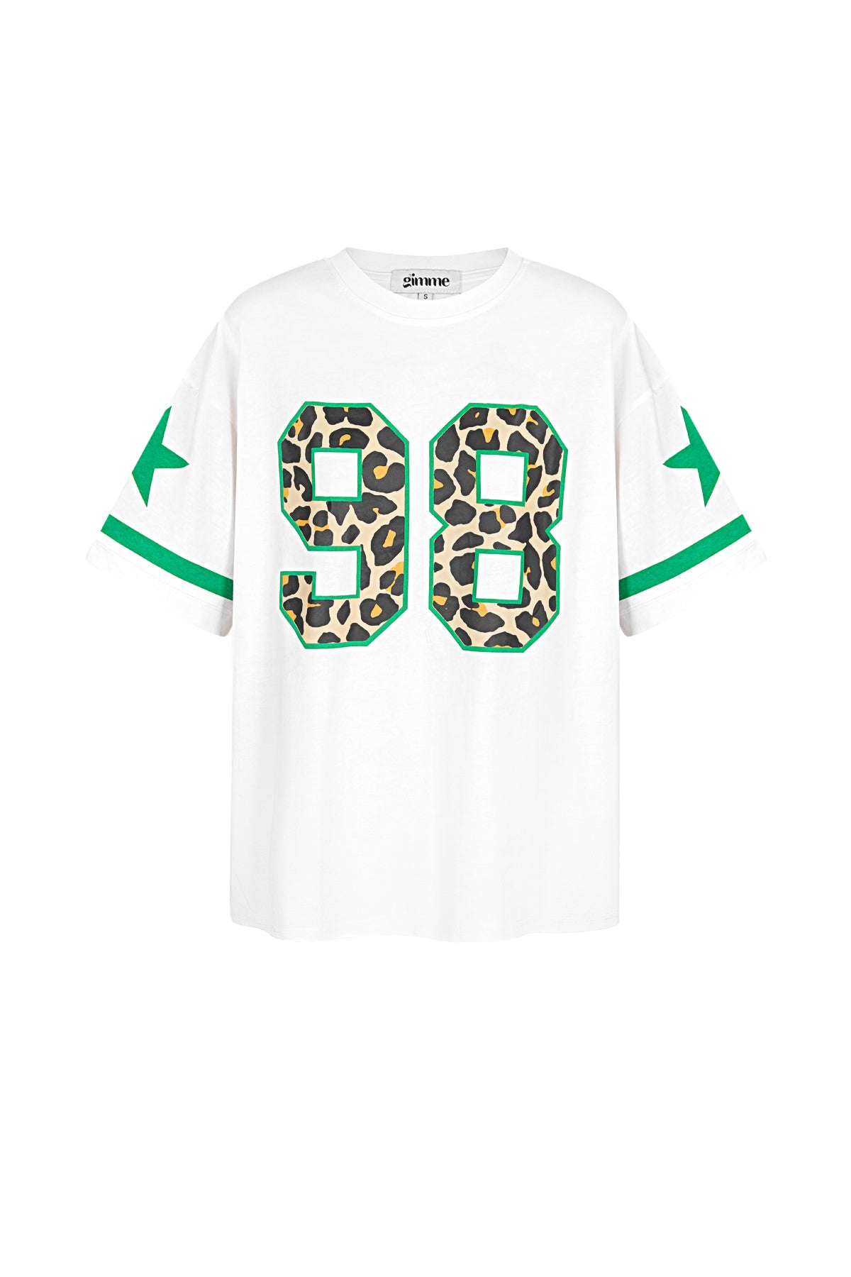 Cotton Vrouwen T-shirt Oversized Luipaardprint Nummer 98