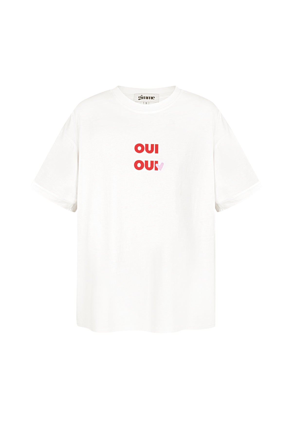 Cotton Vrouwen T-shirt Oversized OUI Print