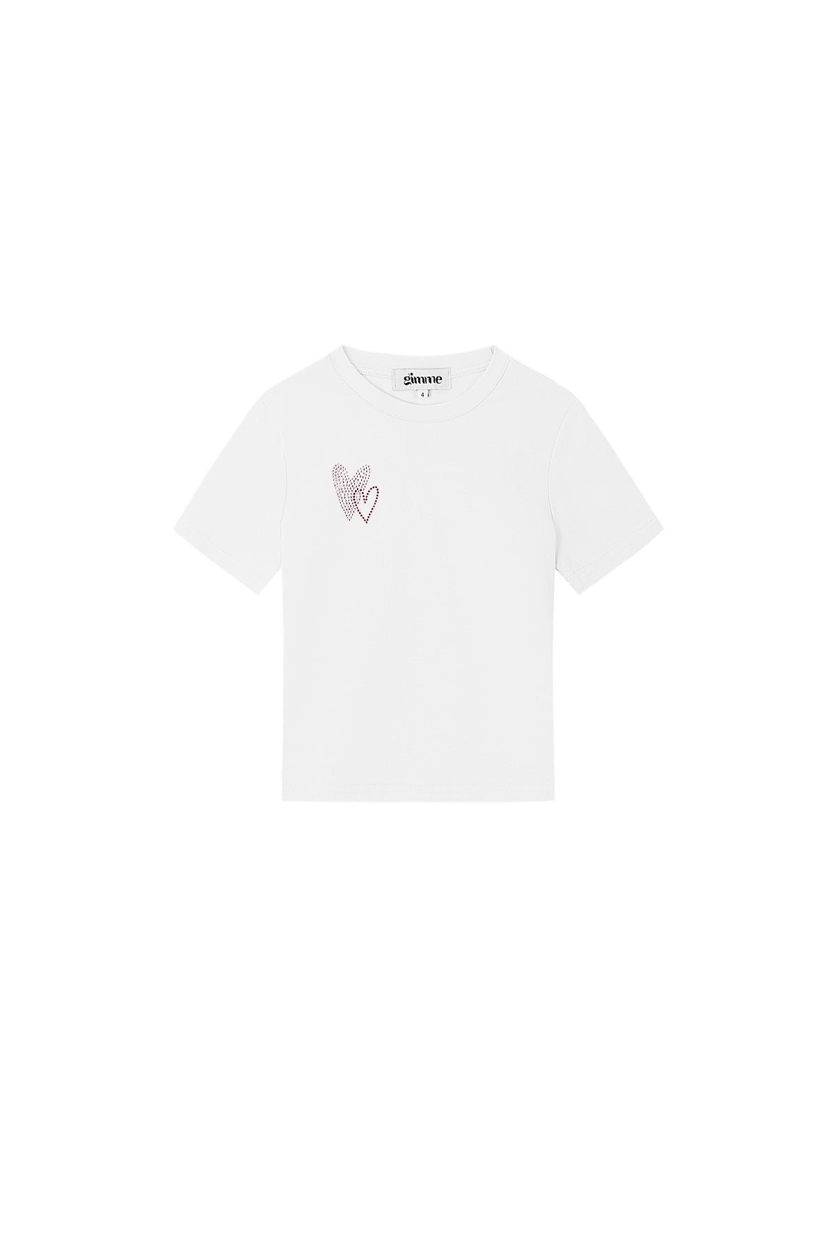 Cotton Kinder T-shirt Casual Geborduurde Hart Ontwerp