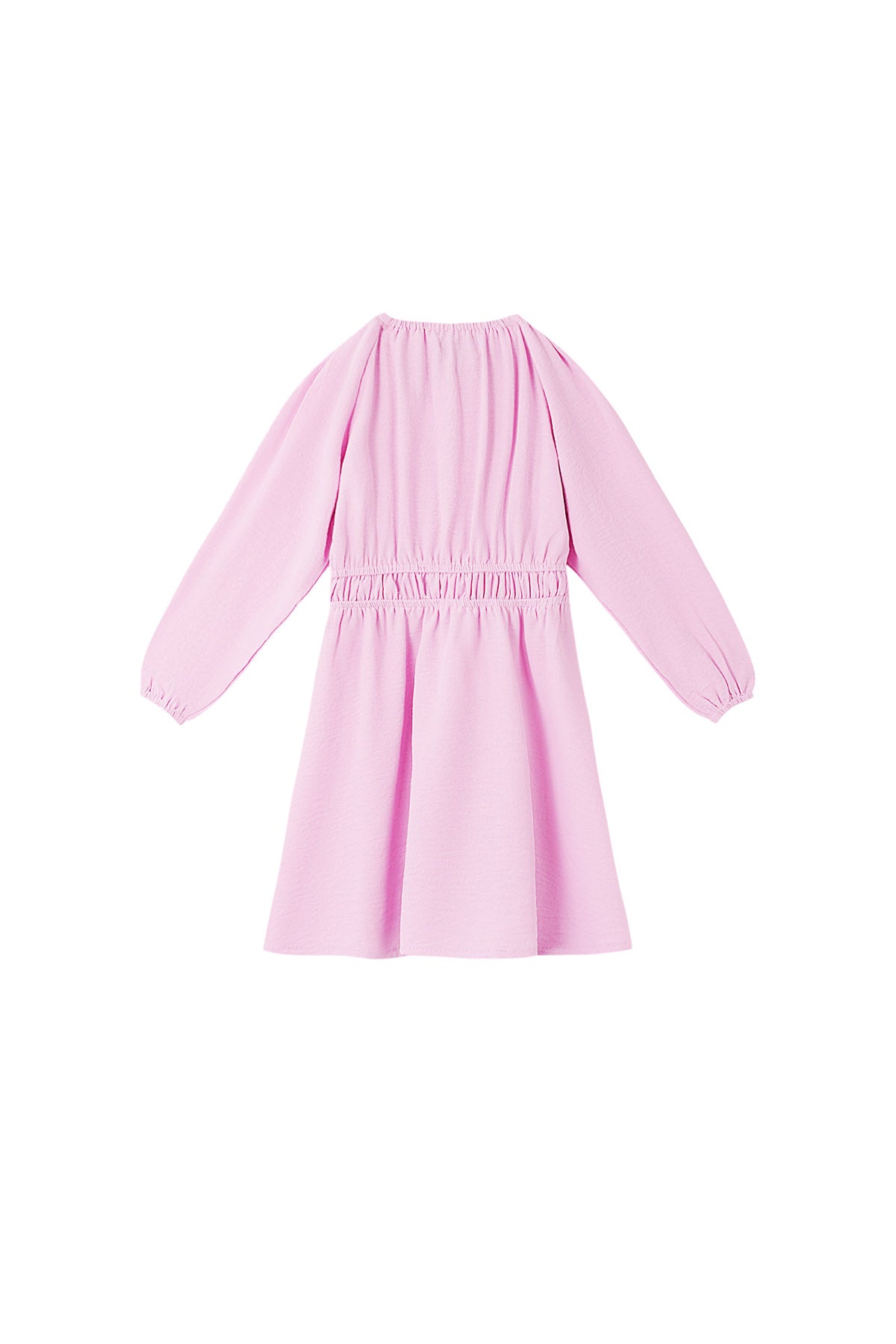 Polyester Vrouwen Mini Jurk Plooien Elastische Taille