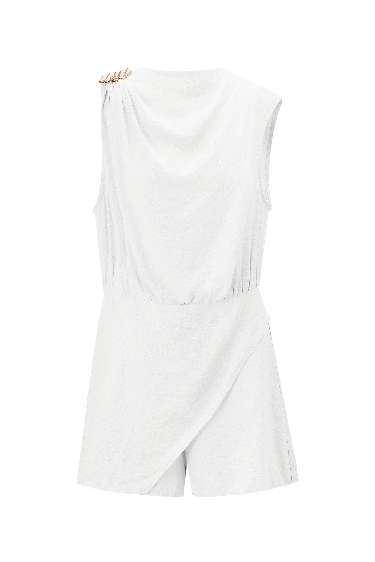 Viscose Vrouwen Mini Jurk Asymmetrisch Gedrapeerd Ontwerp