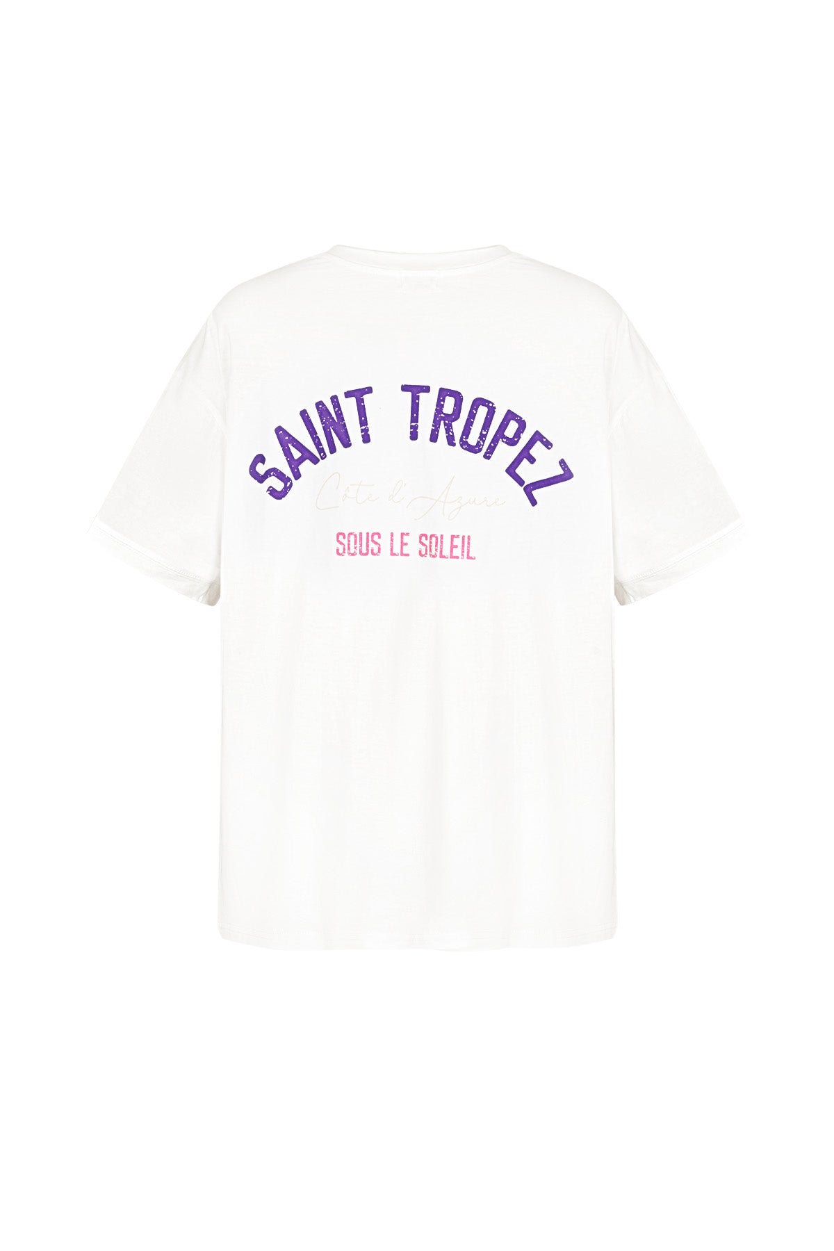 Cotton Vrouwen T-shirt Oversized Saint Tropez Print